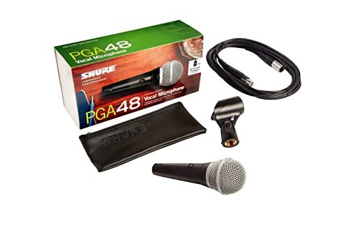 SHURE Dynamic Vocal Microphone: Cardioid/Switchable/XLR-XLR Cable Included PGA48-XLR-J Black [Domestic Genuine Product/2-Year Manufacturer's Warranty]
