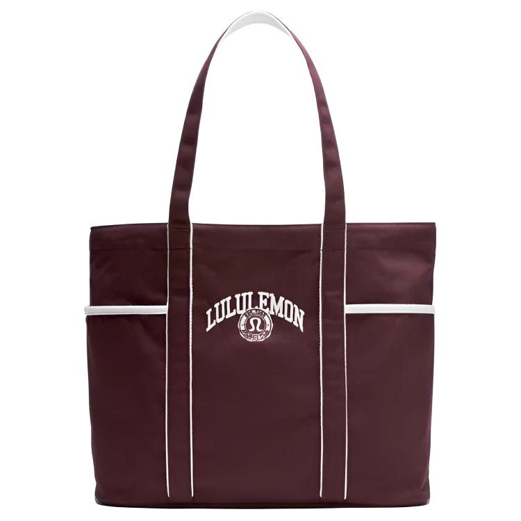 Lululemon Daily 20L Logo Letter Print Cotton Tote Shopping Bag Women tote Magenta LU9CO9S-071020 Plum Red 23470₽