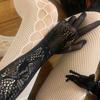 Damen Sexy Ausgeschnittenes Fischnetz JK Lolita Stil Spitze Floral Hochelastisch Lange Handschuhe Party Bühnenperformance Cosplay