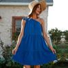 Women LadiesSummer Chiffon Dresses Chiffon Casual Solid Color High Waist Party Dresses