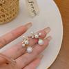 Silver needle micro-inlaid zircon pearl earrings women's light luxury high-end sense niche unique earrings Japanese and Korean style ear jewelry