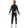 Girls Sports Set Shiny Rhinestone Star Contrast Color Long Sleeve Stand Collar Zipper Sweatshirt Colorblock Leggings