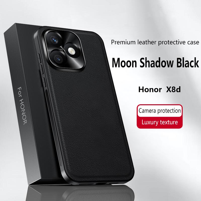 For Honor X8D Case Magnetic Elegant Leather Wear-Resistant Lens Fully Covered Non-Slip Grip Edge Cover Shell