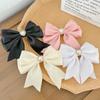Heart-shaped pearl ribbon clip, pink [product]