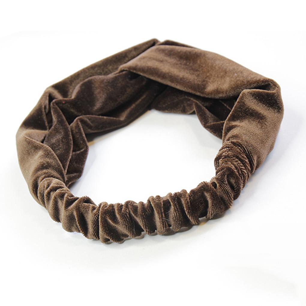 Women Velvet Elastic Twisted Headband Girl Solid Knotted Headwrap Makeup Hair Bands Stretchy Hairbands