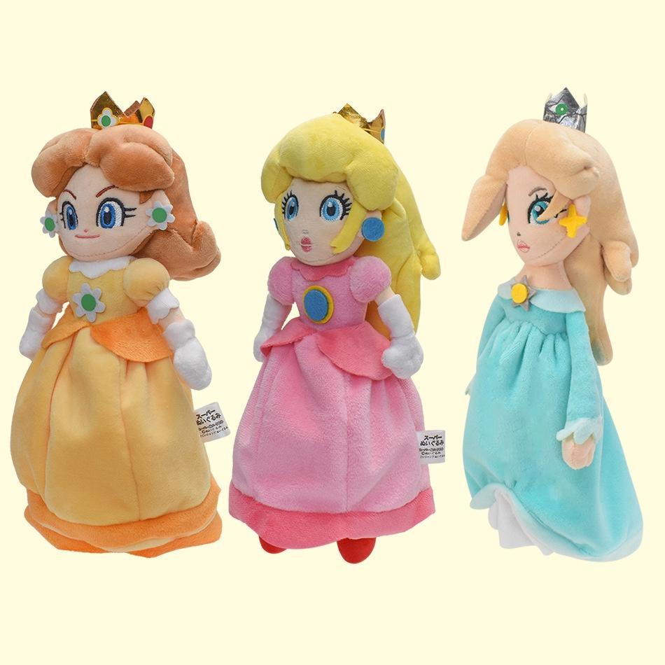 Super Mario Prinzessin Plüschpuppe Rosa Gelb Blau 25cm Weicher Kurzer Plüsch Maßgefertigt