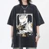 JoJos Bizarre Adventure Killer Queen Printed Tee Men Women Washed Cotton Tshirts Manga Vintage T Shirt Harajuku Male Tshirt