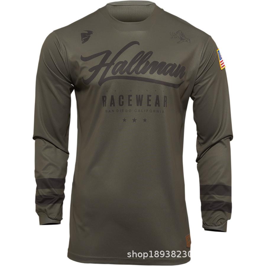 Downhill Suit Mountain Bike Riding Suit Long Top Off-Road Motorcycle Suit T-Shirt Ball Suit Crew Neck Formulation Summer