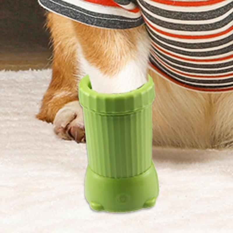 Automatic Pet Paw Washer - Portable Electric Dog Paw Cleaner, 3.74 Inch USB Rechargeable Cat Grooming Device for Muddy Claws, Green