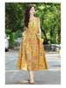 New Summer Floral Cotton-Silk Sleeveless Dress - Plus Size, Loose Fit, Slimming, Vacation Style Mom’s Long Dress