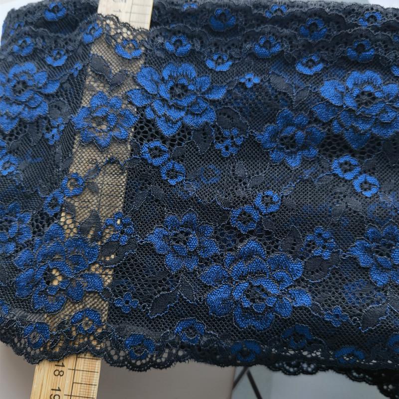 3m Deep Purple Japanese-Style Elastic Lace Trim, 16cm Wide, for Skirt Hem, Neckline, Cuffs, and Lingerie
