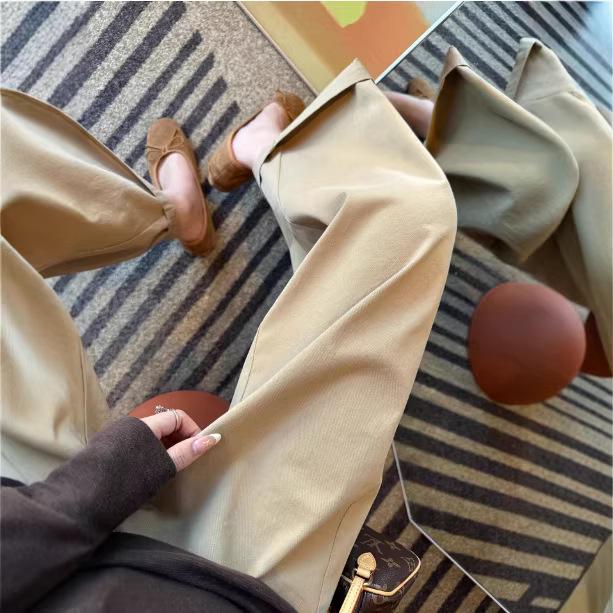 Lyocell Nine-point Straight-leg Grandma Pants—Women's 2026 Petite Wide-leg Casual