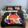 Cute Fox Noodle Art Set Soft Comfortable Duvet Cover Bedding Set Included 1*Duvet Cover & 2*Pillowcases, Gift