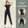 Women's High-End Quick-Dry Yoga & Running Set: Summer Half-Zip Short Sleeve Top with Loose Casual Ice Silk Pants