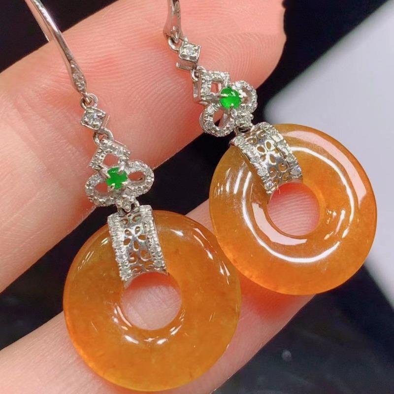 Chinese Style New Exquisite Drop Earings Creative Vintage Natural Yellow Jade Chalcedony Earrings For Women Fine  Jewelry