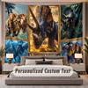 Dinossauro (81) Tema Tapeçaria Personalizada Nome Personalizado Texto Pendurado na Parede Tapeçaria Decoração de Fundo para Casa