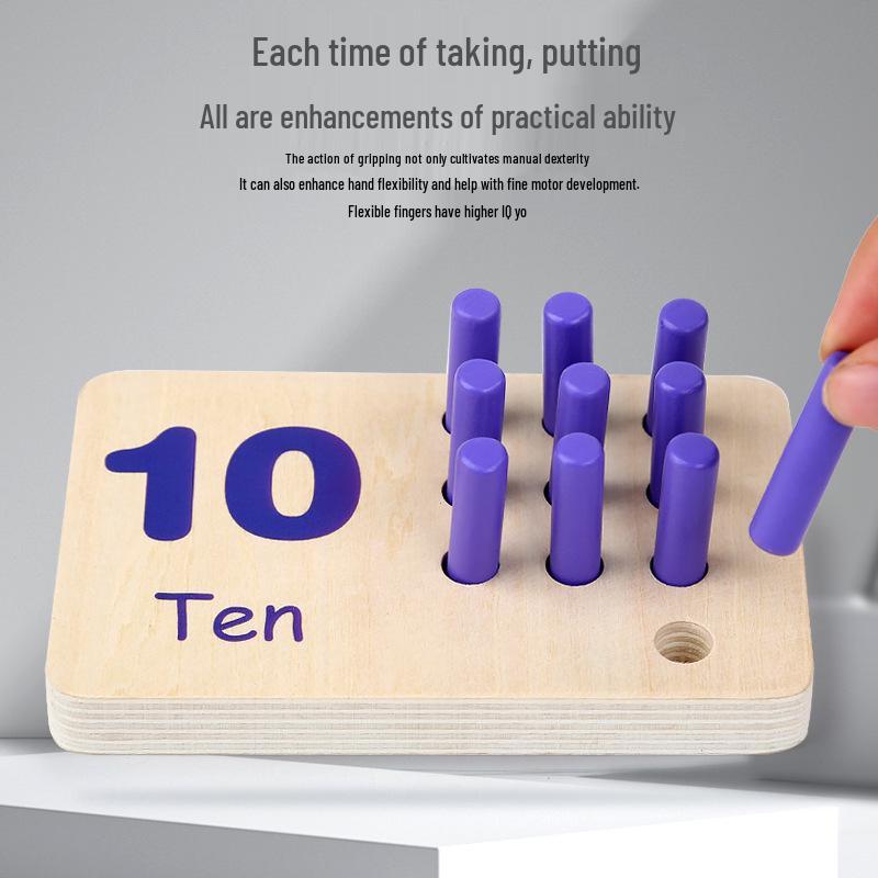 Montessori Number & Color Matching Board Game for Kindergarten - Enhances Fine Motor Skills & Early Education, 1-10 Cognitive Learning Toy