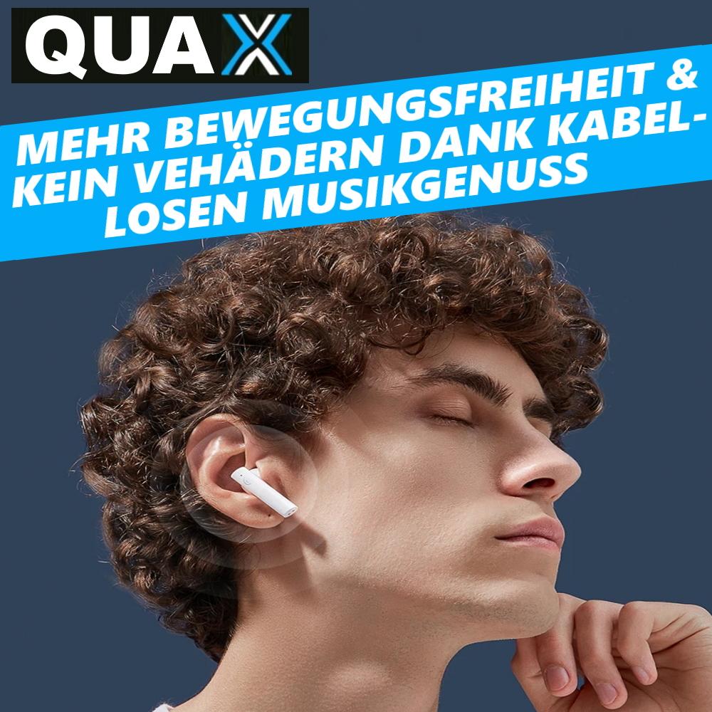 QUAX Wireless Bluetooth Kopfhörer - In Ear Kopfhörer Headset für Iphone Samsung