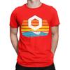 Chainlink Ride the Wave Sunset Design Novelty 100 Cotton TShirt Chainlink Tees Tops For Unisex