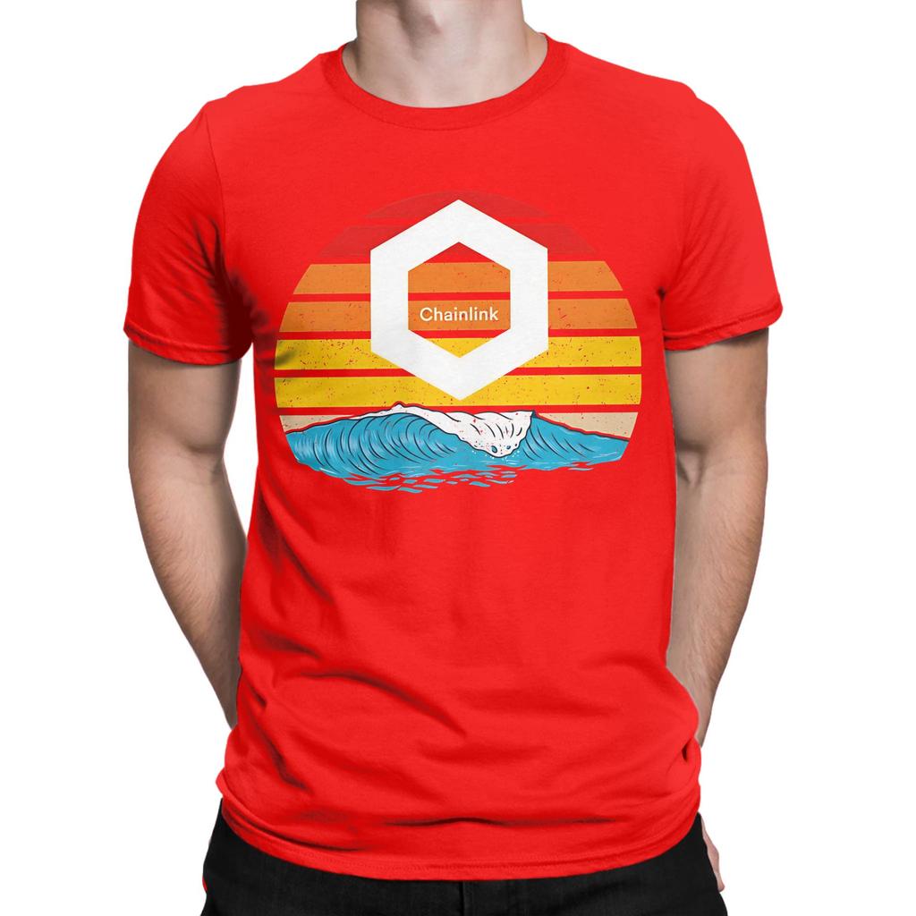 Chainlink Ride the Wave Sunset Design Novelty 100 Cotton TShirt Chainlink Tees Tops For Unisex