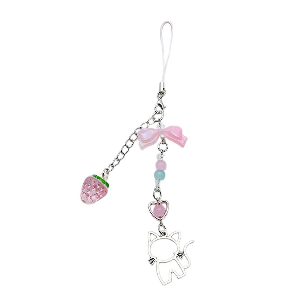 Schlüsselanhänger mit Perlen aus Acryllegierung, stilvoller Telefonanhänger für Frauen und Mädchen, eleganter Schlüsselanhänger, Geschenk, modisches Taschenaccessoire