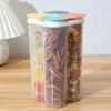 1PC Four Grains And Grains Transparent Storage Crisper Kitchen Supplies Moisture-Proof Sealed Compartmented Open Lid Jar
