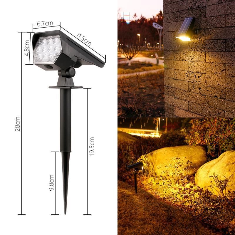Solar Power Light Adjustable Light Temperature Solar Garden Light Outdoor Ip65 Solar Lamp Super Bright Solar Spotlight