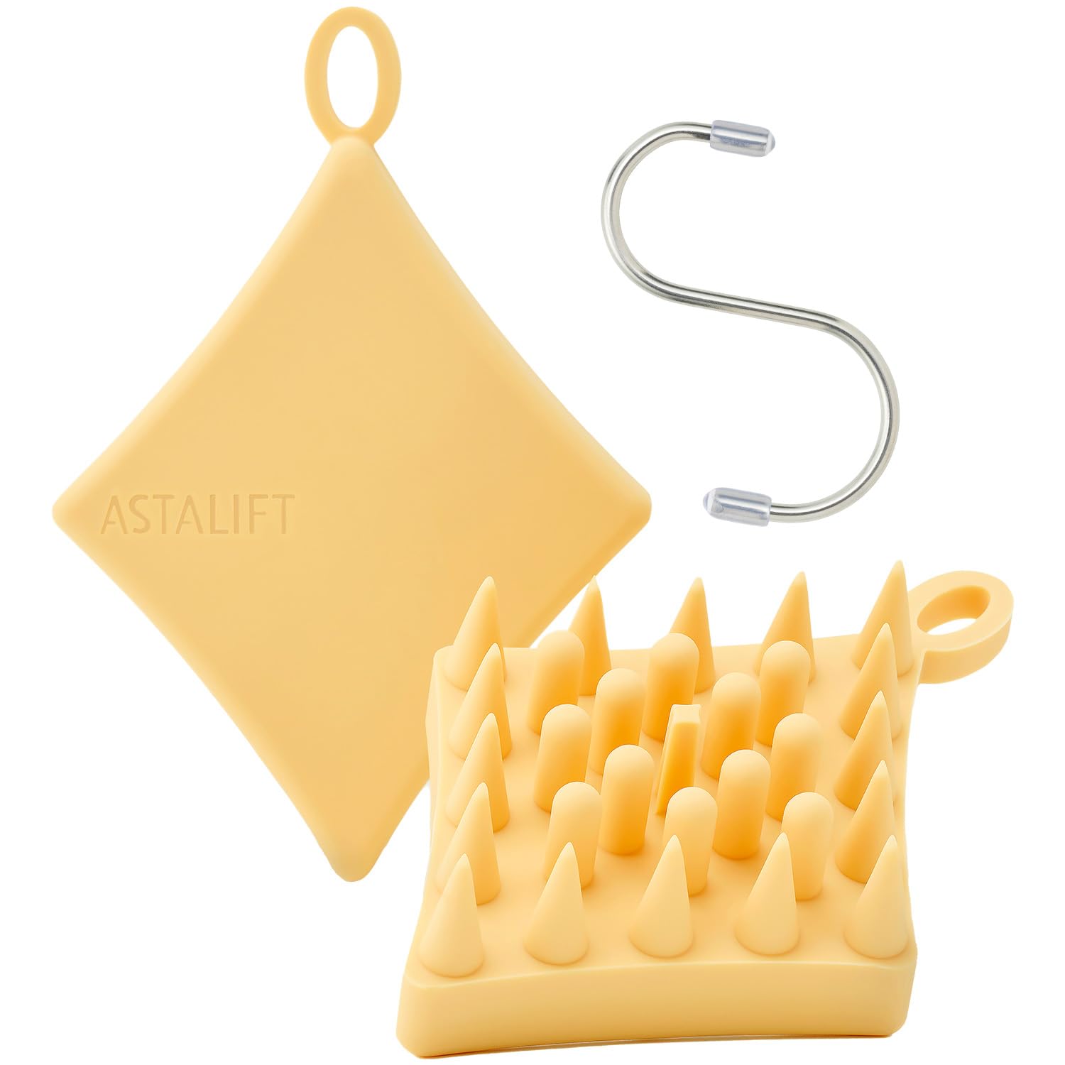 

Astalift Щетка для кожи головы Scalp Focus Щетка для массажа кожи головы и шампуня и два типа штифтов для комфортного ухода за волосами с помощью щетки для кожи головы (со стимуляцией S-образным крючком)