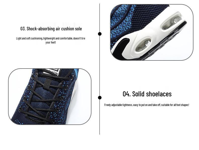 Unisex Steel Toe Safety Shoes - Anti-smash & Puncture Resistant, Breathable, Shock-absorbing PU Sole Work Shoes.