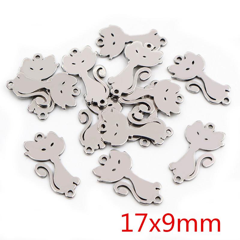 20pcs No Fade 316 Stainless Steel Double Loops Star Heart Cute Charms Pendant DIY Jewelry Findings for Necklace Bracelet