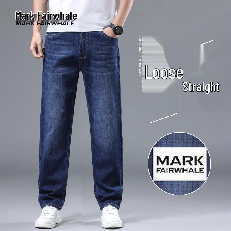 MARK FAIRWHALE Men's Summer Cool Stretch Straight Jeans