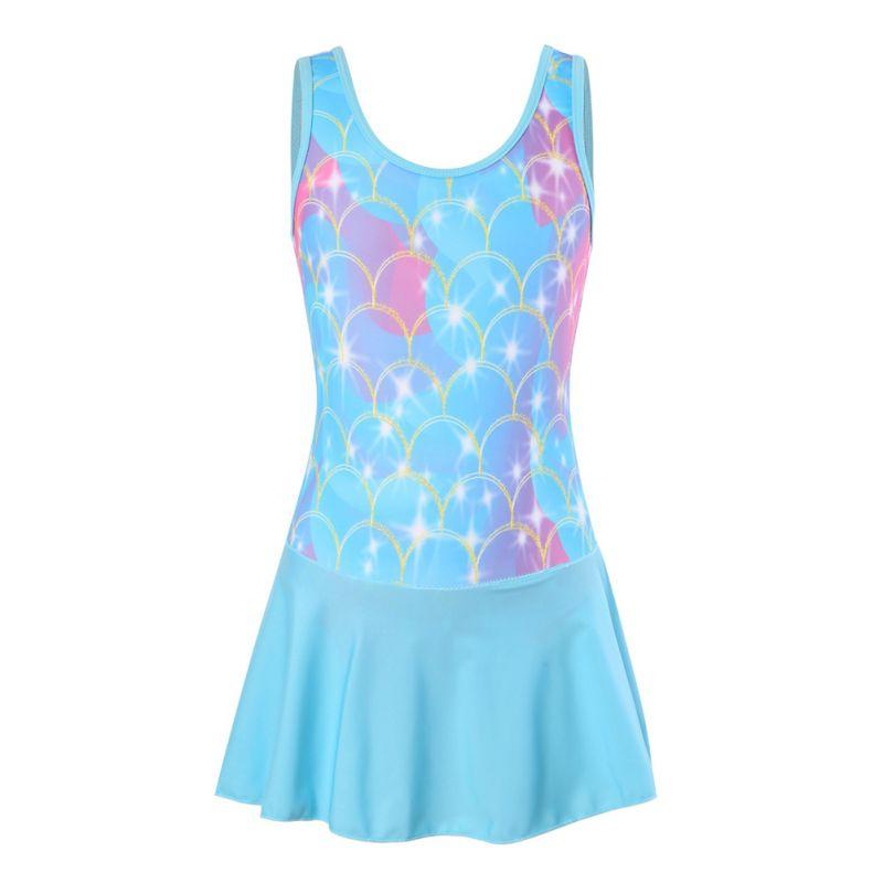 

3-10 лет Дети Девочки Без Рукавов Слитный Купальник Печатный Купальник 8-9Y