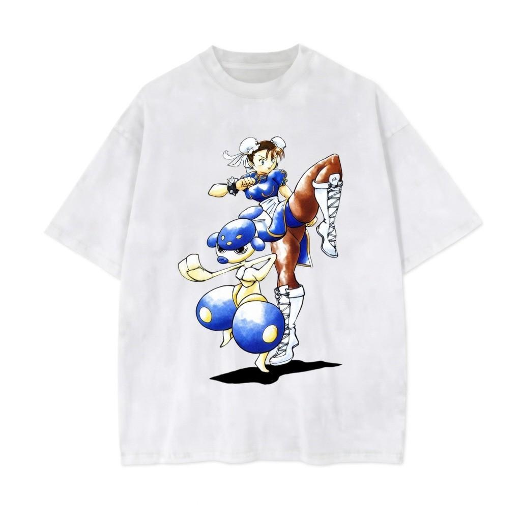 Chun-Li Medichamm Crossover Double Sided Graphic Anime Pokem*on Tribute T-Shirt XXXXL