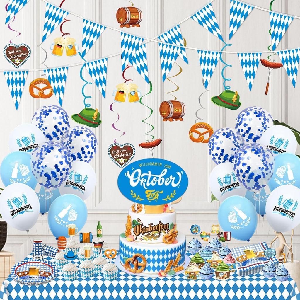 1 Pc Oktoberfests Decorations Kit,German Party Supplies,Oktoberfests Flag Banner,Tablecloth Decoration Beers Festival Party Acce
