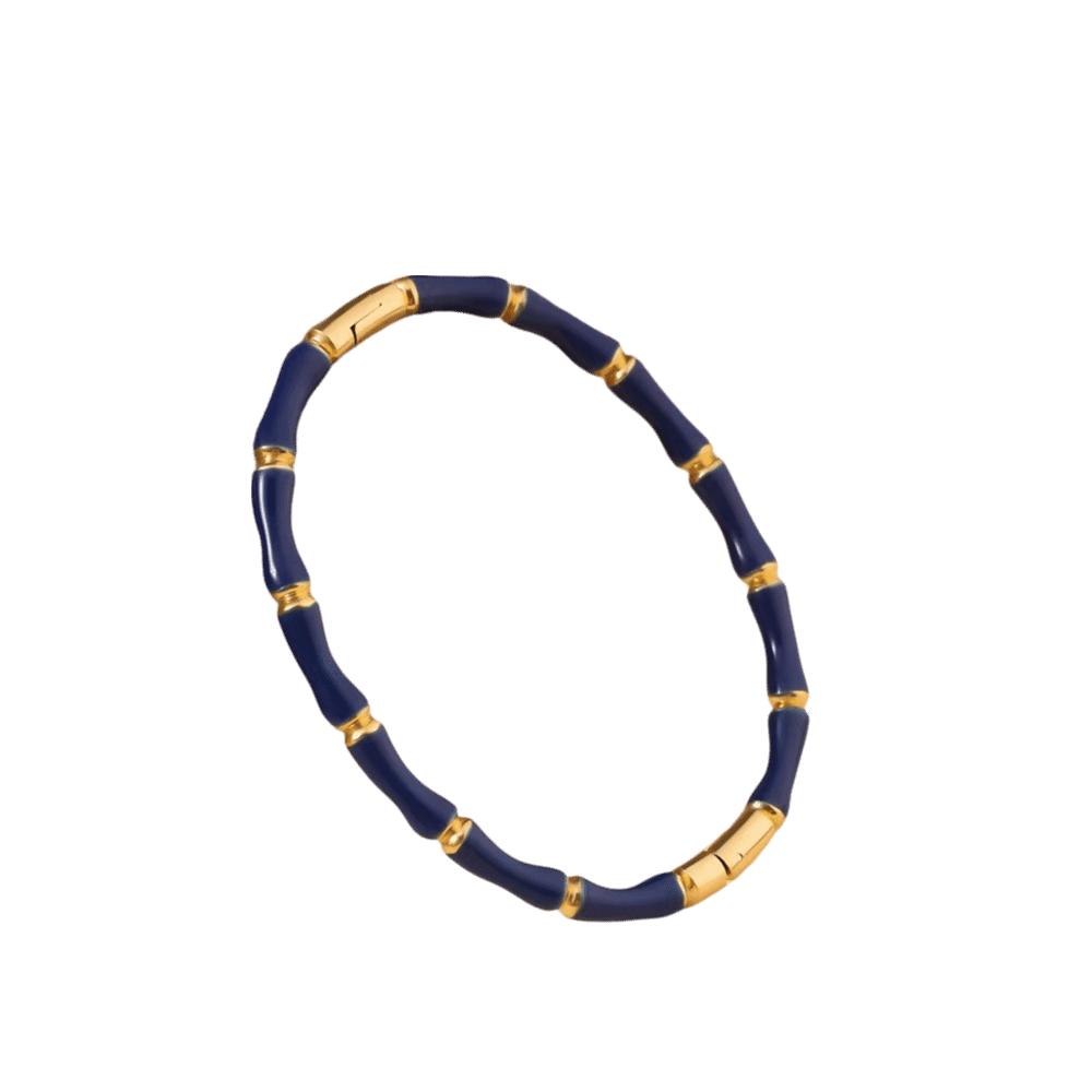 

Stainless Steel Enamel Resin Bracelet Gold Stainless Steel Bangle Bamboo Joint Bangle Party синий