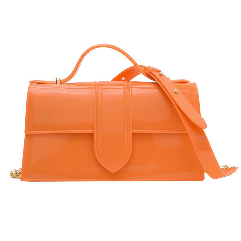 225 summer new solid color jelly bag simple portable shoulder oblique span women's bag underarm mail carrier versatile small bag