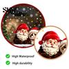 Festive Window Art for Holidays Christmas Santa Claus & Cat Static Clings, PVC Waterproof Glass Stickers, Seasonal Home Decor Windows Decorative
