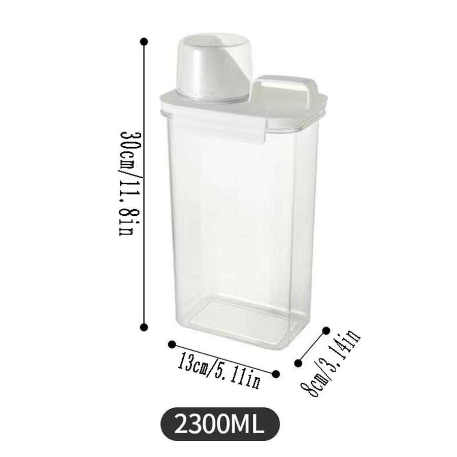 1PCS Laundry Detergent Moisture-proof Storage Jar Transparent Liftable Dishwashing Liquid Storage Jar with Measuring Cup Scale