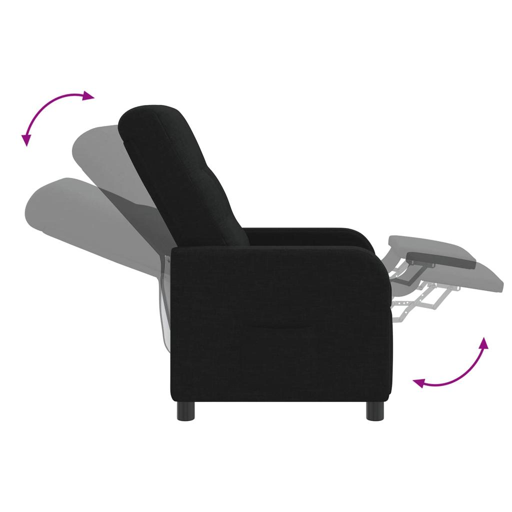 Massage Recliner Chair Black Fabric