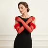 Transparent Feather Gloves Silk Mesh Mittens Slim Bridal Gown Accessories  Photography