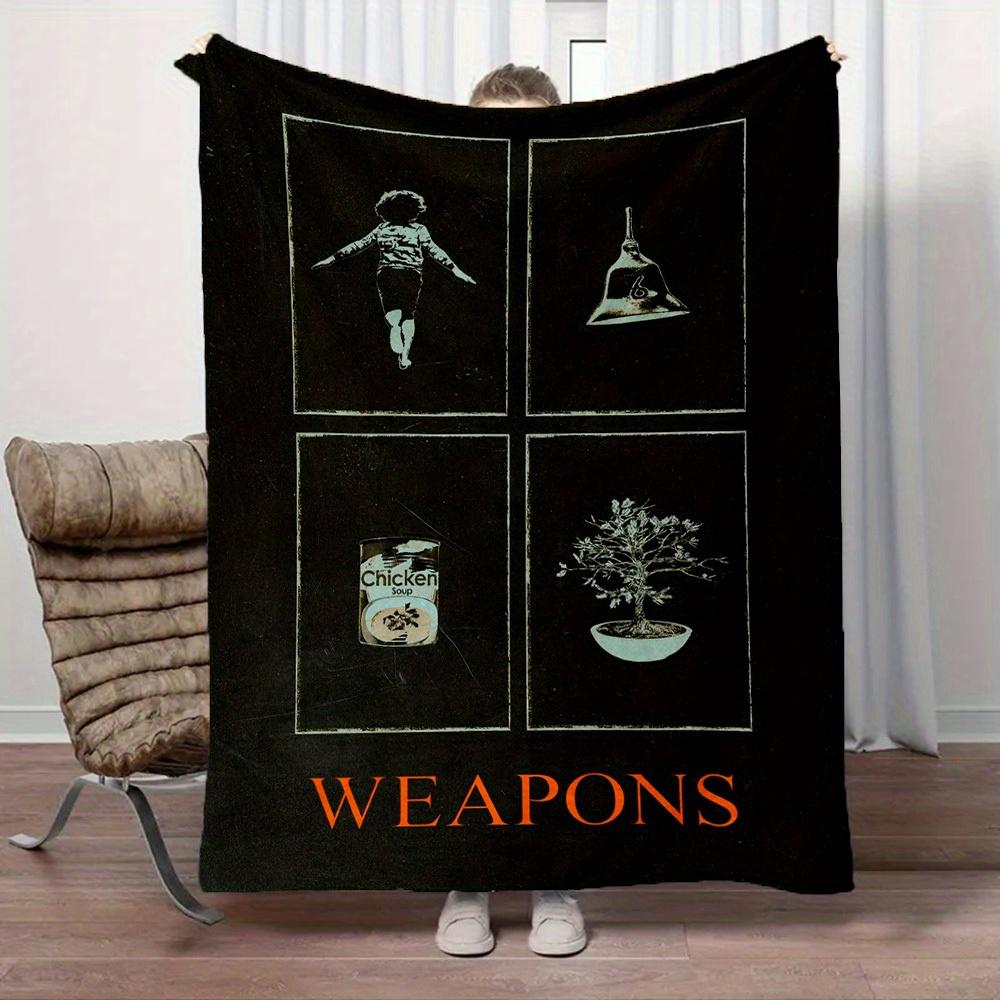 1Pc Weapons Print Flannel Blanket, High Quality Digital Printing, Comfortable for All Seasons, Home DecorGifts821005