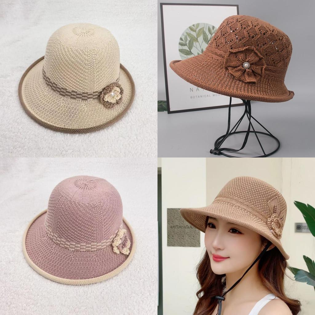 Sun Protection Hat For Women With Embroidered Flower Pattern Outdoor Summer Foldable Breathable Polyester