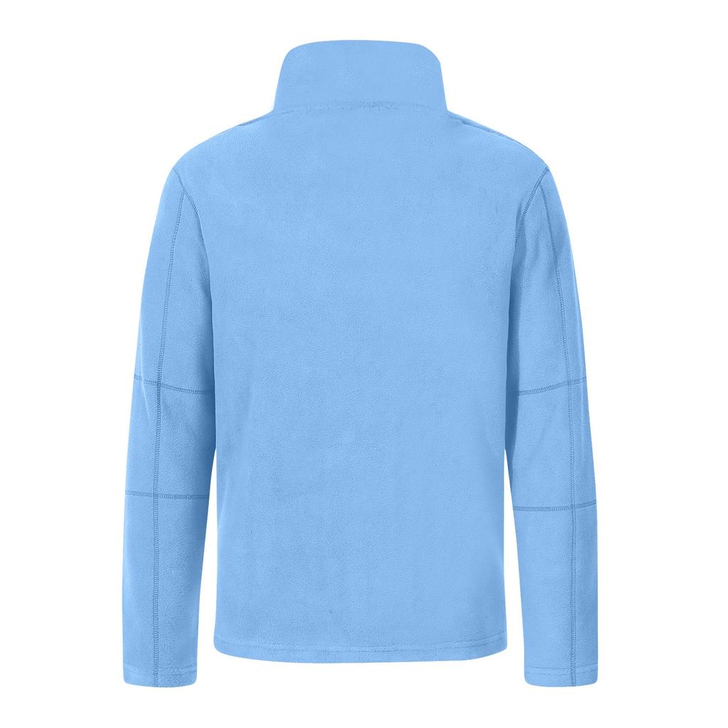 Men's Winter Solid Color Fleece Sweatshirt Men's Casual Half Zipper Stand Collar Sweatshirt