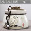 Creative Floral Plant Pattern Ceramic Tea Jar Antique Decorative Jar Countertop Ornament Candy Coffee Bean Storage Box Art Decor