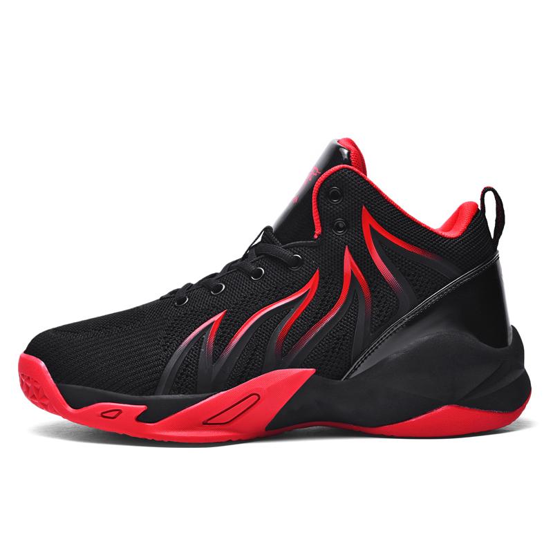 Big Size 36-48 Basketball Sneakers Breathable Mesh Basketball Shoes Shock-Absorbant High-top Sneakers Competition Training Shoes