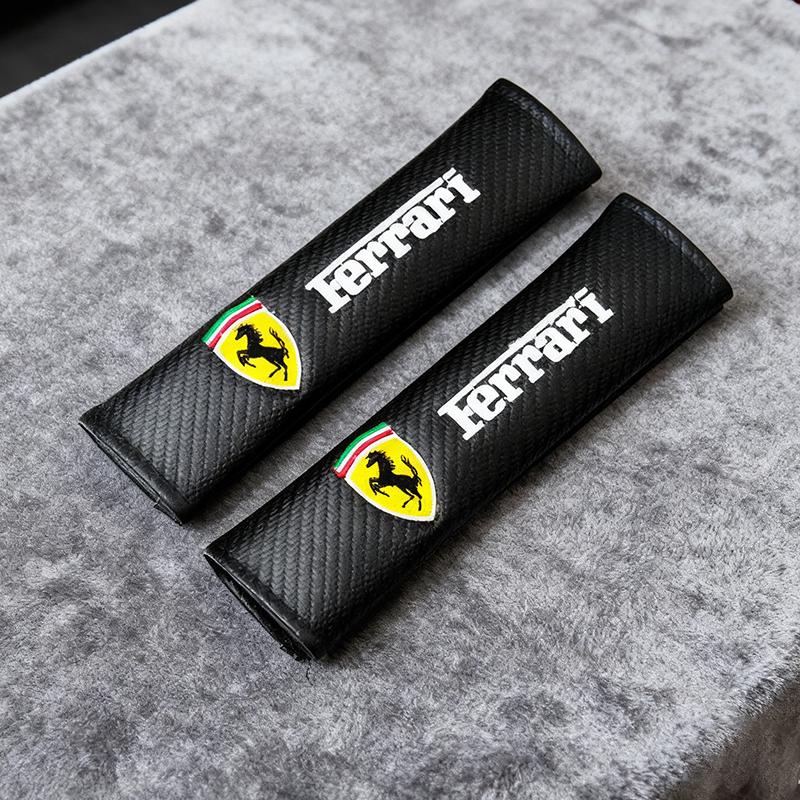 2Pcs Car Seat Belt Cover Shoulder Protection Pads For Ferrari F1 F8 F80 SF90 Stradale SF90Spider 296 GTB 296 GTS 812 Accessories MQ7 HL4