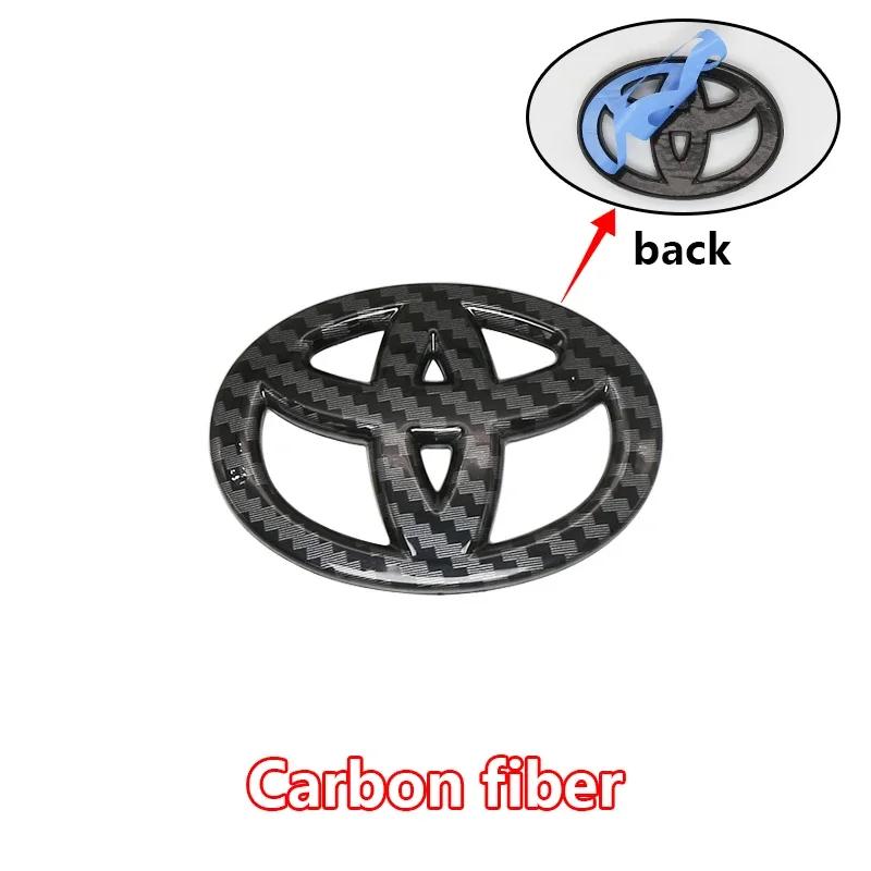 1Pc ABS Car Steering Wheel Decorative Stickers Carbon fiber Emblem For Toyota Hilux Avensis Auris Prius Verso Camry Accessories