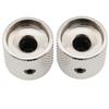 Musiclily Pro Steel Knurled Dome Knobs with Side Indicator for Electric Guitars and Nickel of 1/4" Threads, Metric/Inch Dots, Basses, (Set 2)