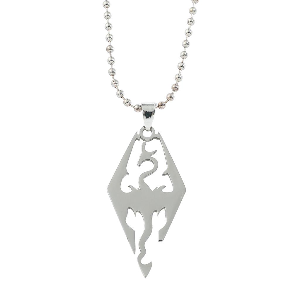 Empire symbol flying dragon necklace jewelry men s punk pendant necklace streetwear fashion chain charm necklace