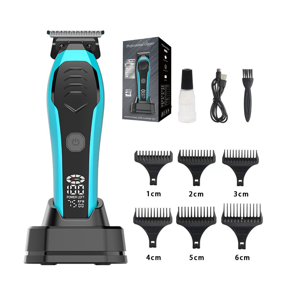 Профессиональный цифровой электрический триммер и машинка для стрижки волос, набор для салона и домашнего использования